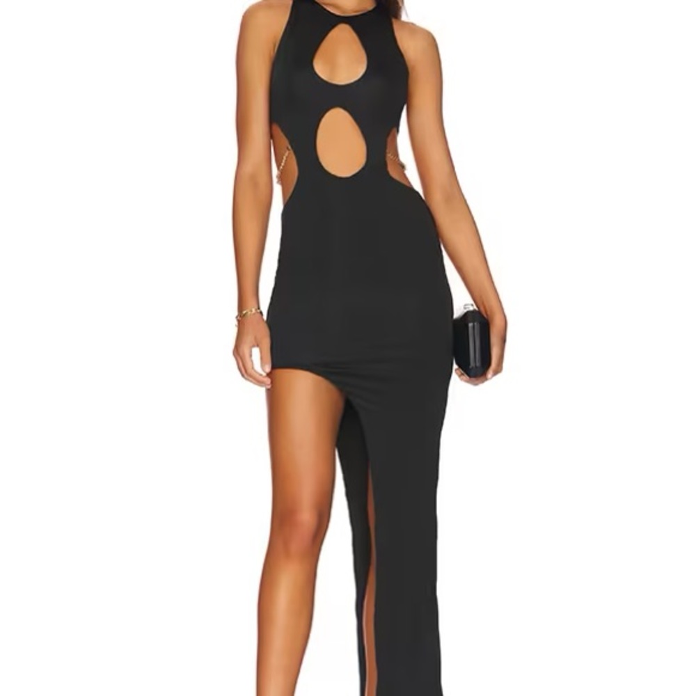 Superdown Dallas Cut Out Dress in Black